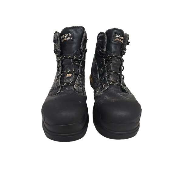 Dakota Men's 6300 6 inch Composite Toe Waterproof Work Boot Black Yellow 12M - Picture 6 of 7